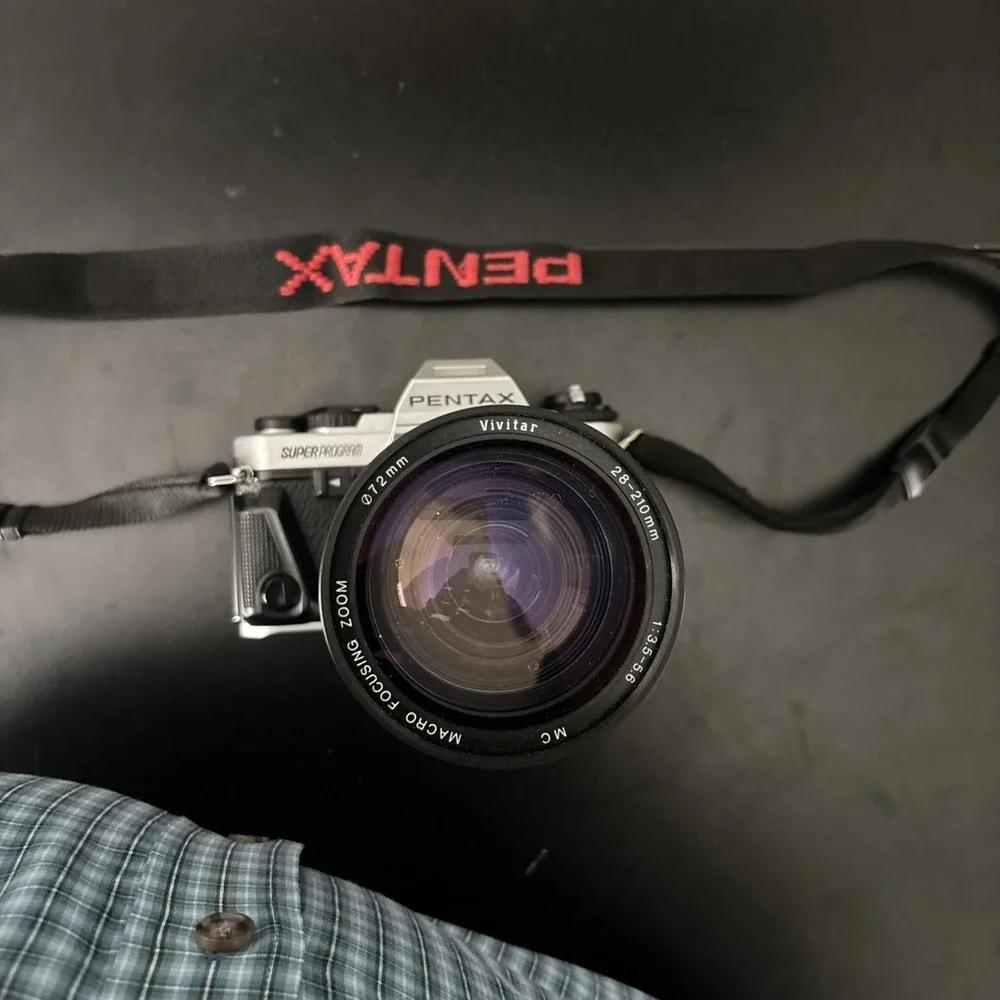 Pentax Super Program 35mm Camera w/ Vivitar 28-210mm Lens Untested/As Is